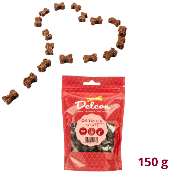 delcon_ostrich_treats_strucc_ hypoallergén jutalomfalat